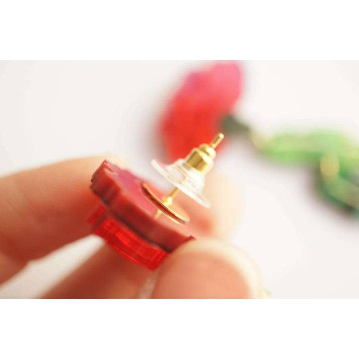 Red Carnation Earrings – view 5