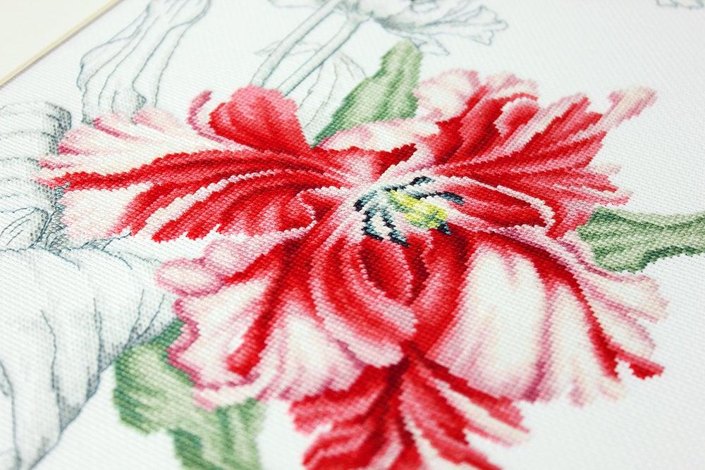 Red tulips B2241L Counted Cross-Stitch Kit