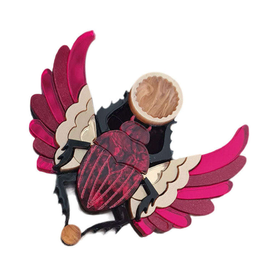 Red Winged Scarab Beetle Brooch by Cherryloco Jewellery 1