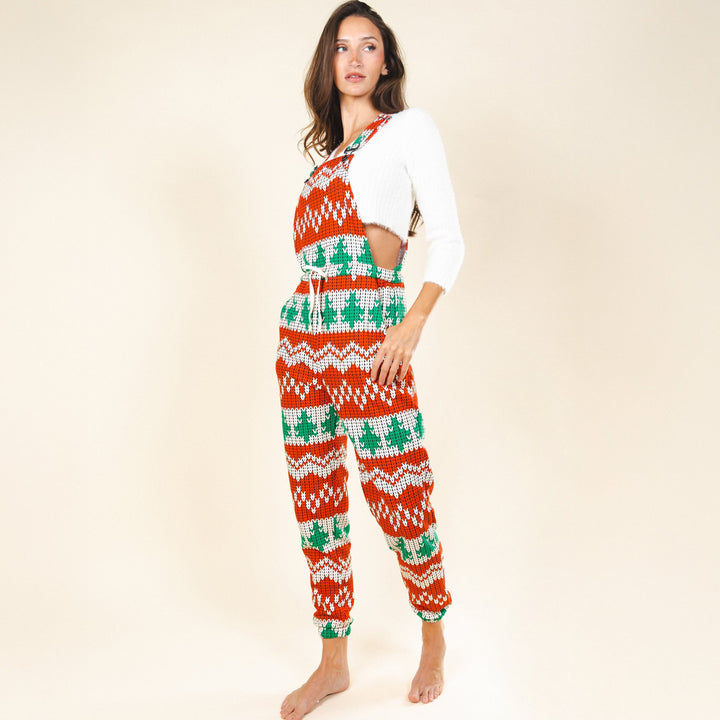 The Red Ryder | Fair Isle Knit Print Women's Pajamaralls®