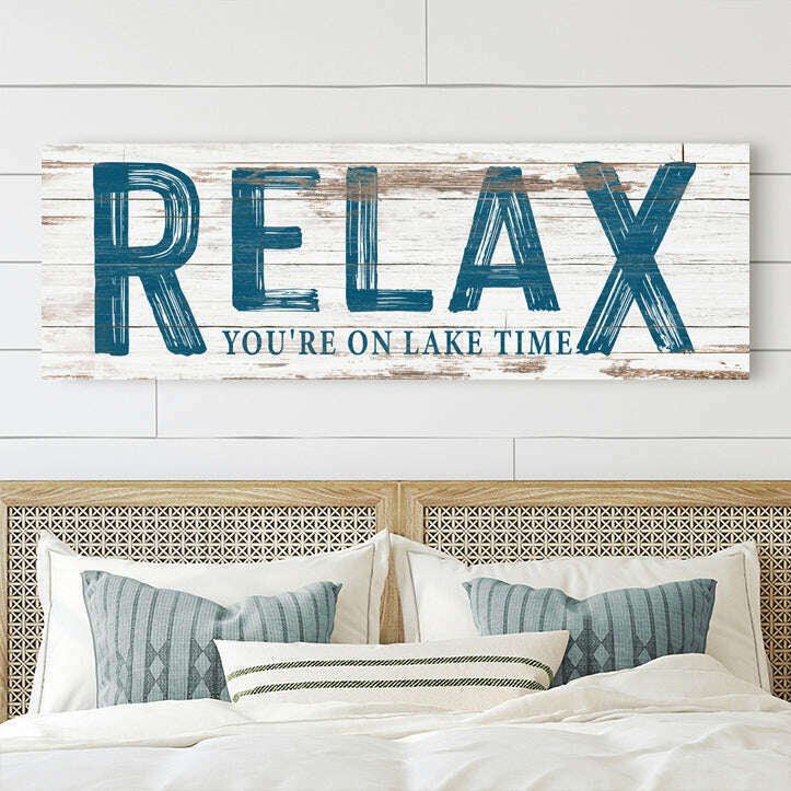 Relax You're on Lake Time Sign