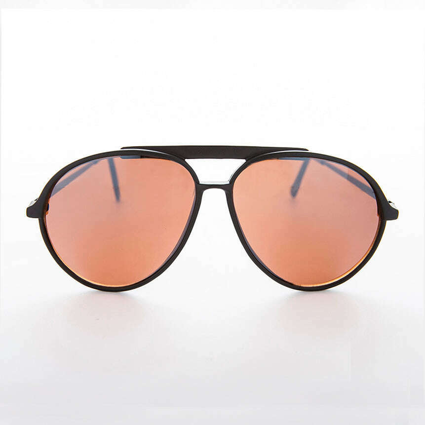 Retro Aviator Vintage Sunglass with Amber Lens - Vickers