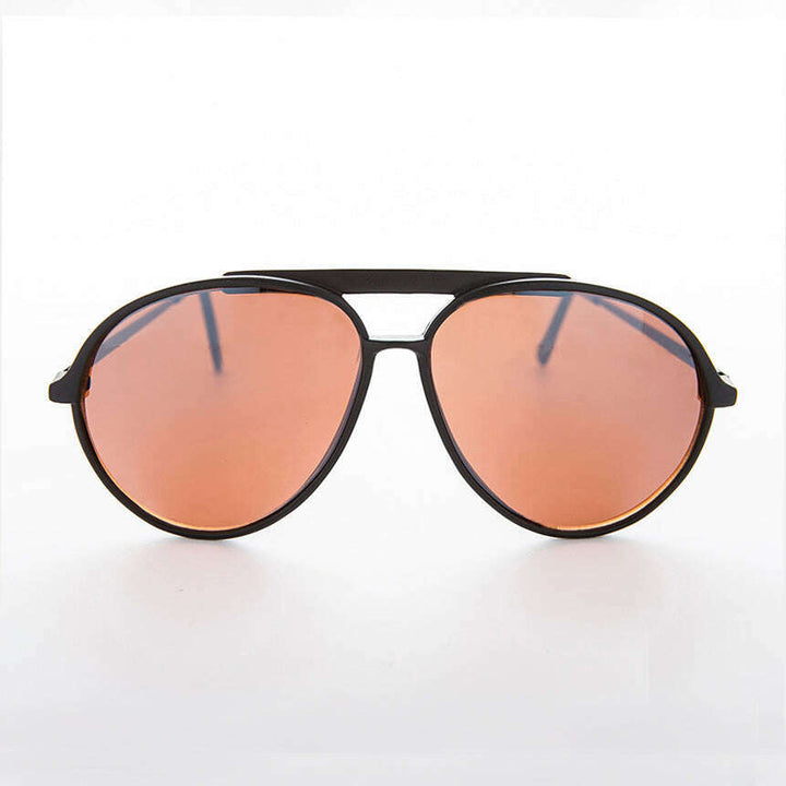 Retro Aviator Vintage Sunglass with Amber Lens - Vickers