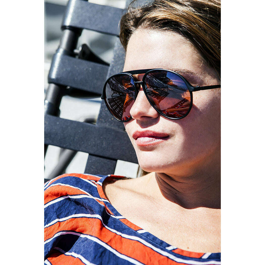 Retro Aviator Vintage Sunglass with Amber Lens - Vickers