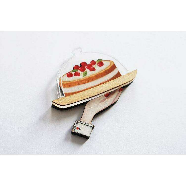 Retro Cherry Cake Brooch by Laliblue - Quirks!