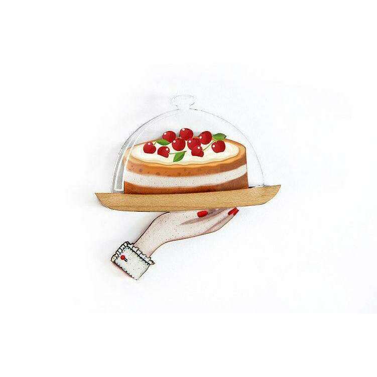 Retro Cherry Cake Brooch by Laliblue - Quirks!