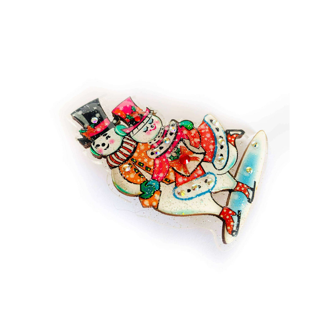 Retro Dancing Snowman Brooch by Rosie Rose Parker