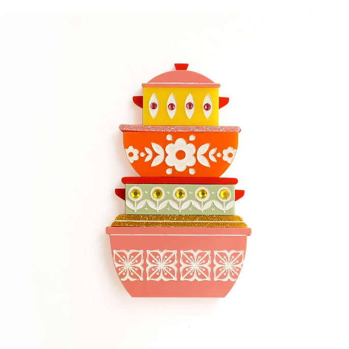 Retro Pyrex Container Brooch by Laliblue 