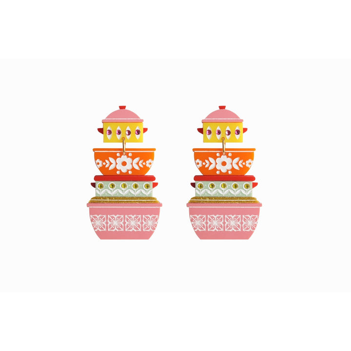 Retro Pyrex Container Earrings by Laliblue 