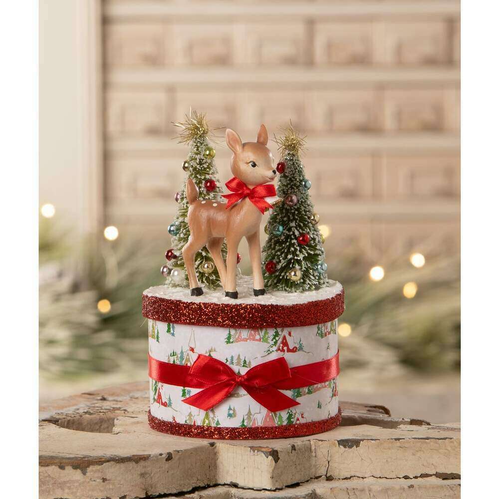 Retro Rudy Reindeer on Box by Bethany Lowe Designs – view 2