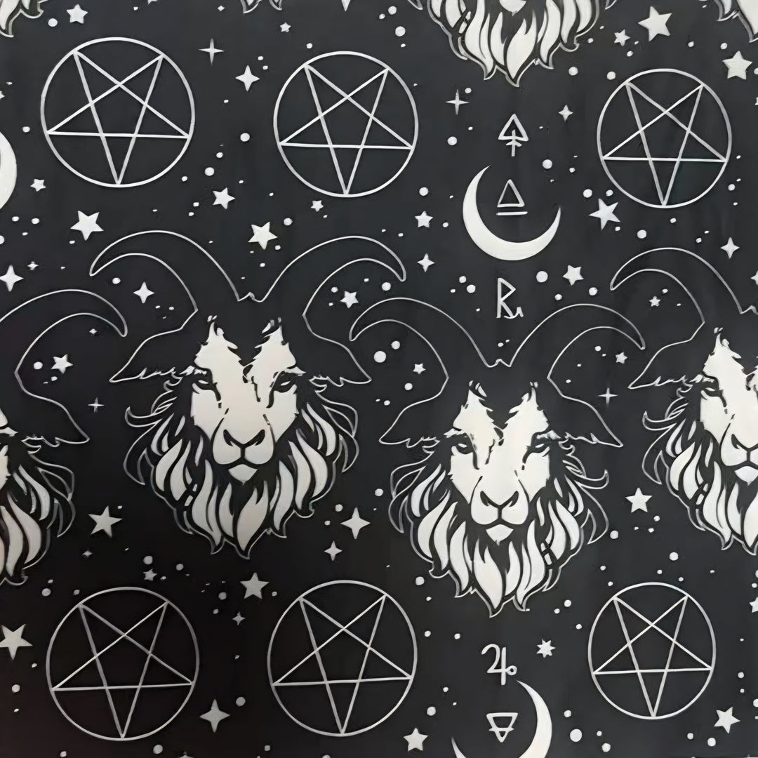 Dark Omen Leggings - High-quality Handcrafted Vibrant Satanic Witchy Black Phillip Goat 666