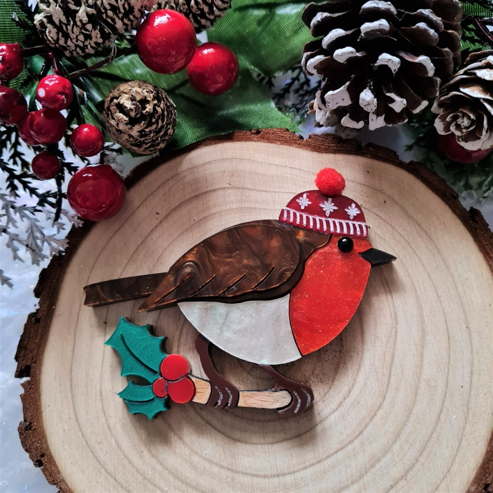 Rocky Robin Necklace or Brooch by Cherryloco Jewellery 2