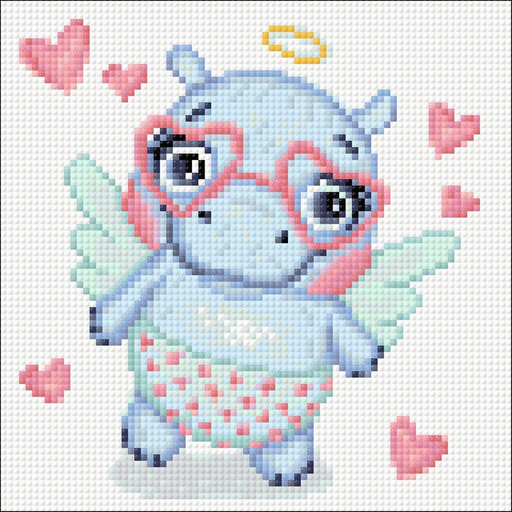 Romantic Hippo CS2694 7.9 x 7.9 inches Crafting Spark Diamond Painting Kit