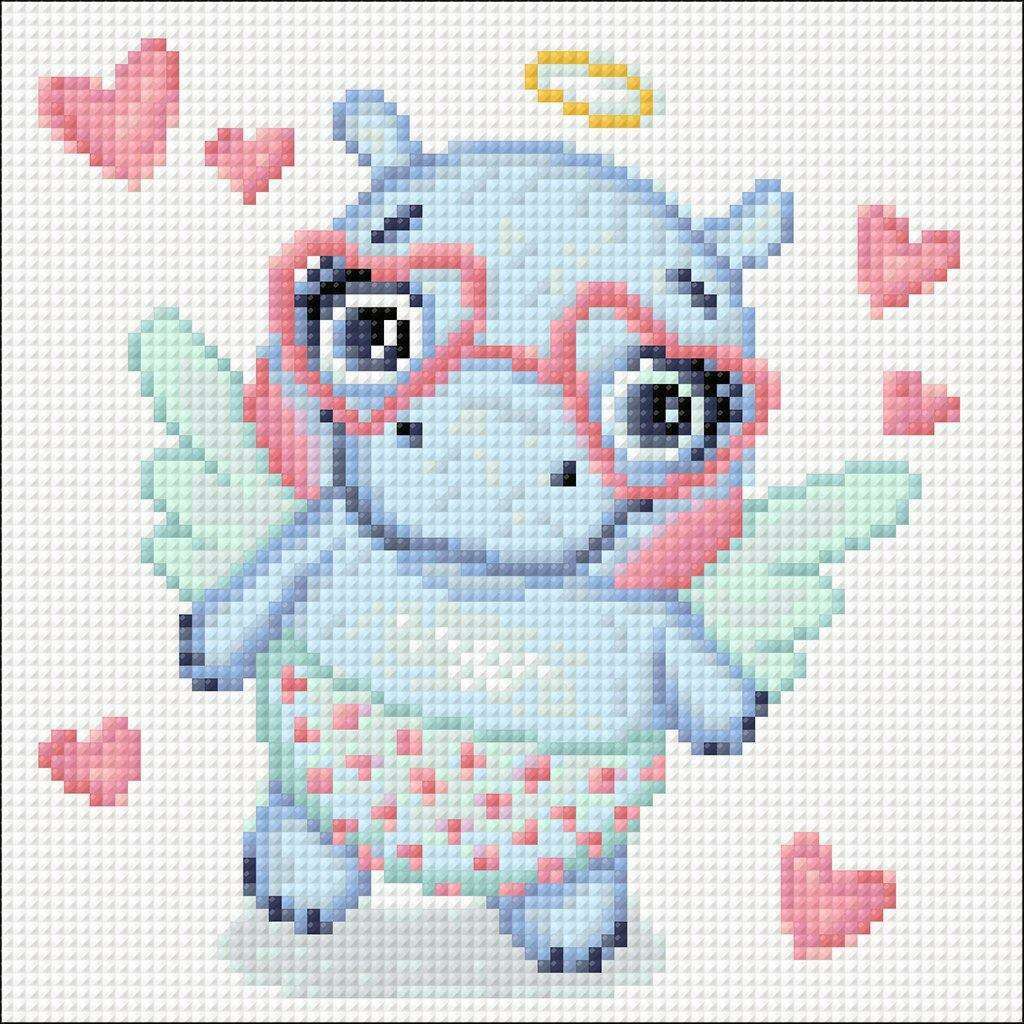 Romantic Hippo CS2694 7.9 x 7.9 inches Crafting Spark Diamond Painting Kit