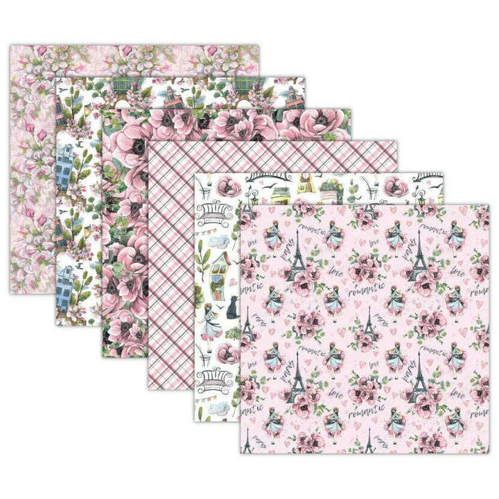 Romantic Story Scrapbook Paper Pack. 12 Sheets of 15.2x15.2cm Heavyweight Paper Pad F07M2-3 AC230312-06