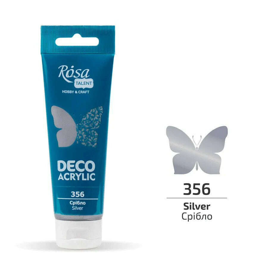 Rosa Studio Acrylic for Decor. (356) Silver. Metallic. 2.54 oz.