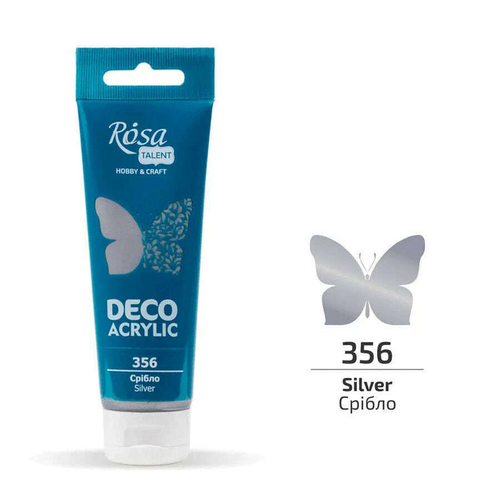 Rosa Studio Acrylic for Decor. (356) Silver. Metallic. 2.54 oz.