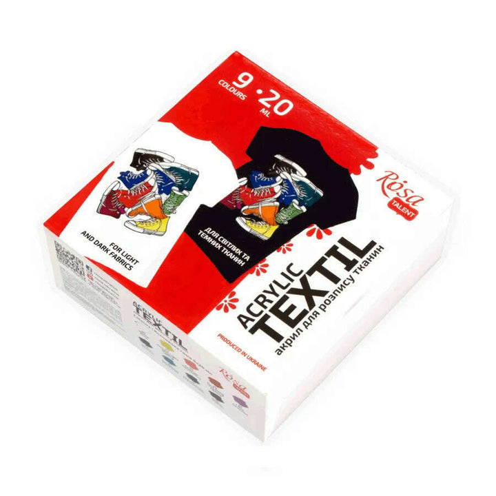 Rosa Talent STYLE Textile Acrylic Paint Set. 9 colors (0.68 oz)