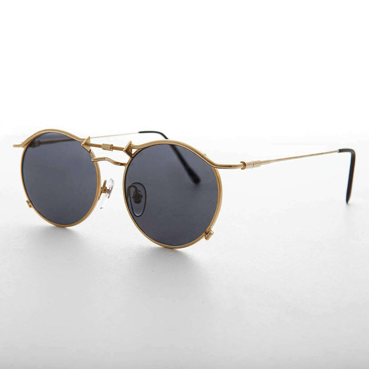 Round 90s Goth Vintage Sunglass - Mackaveli