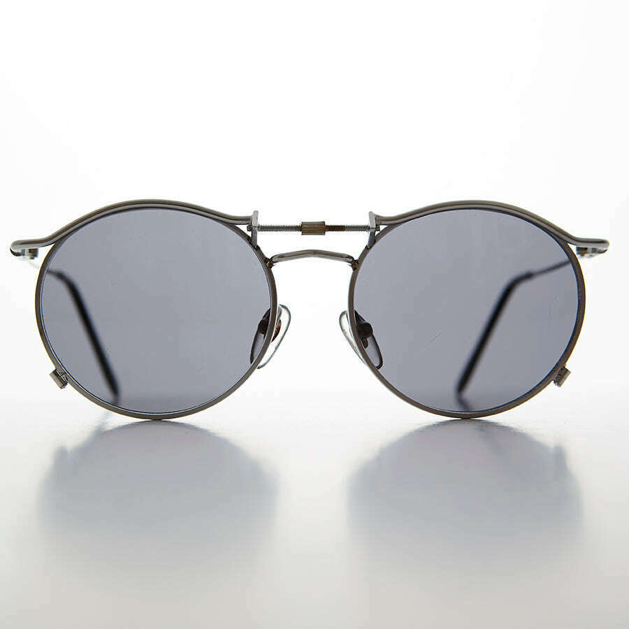 Round 90s Goth Vintage Sunglass - Mackaveli