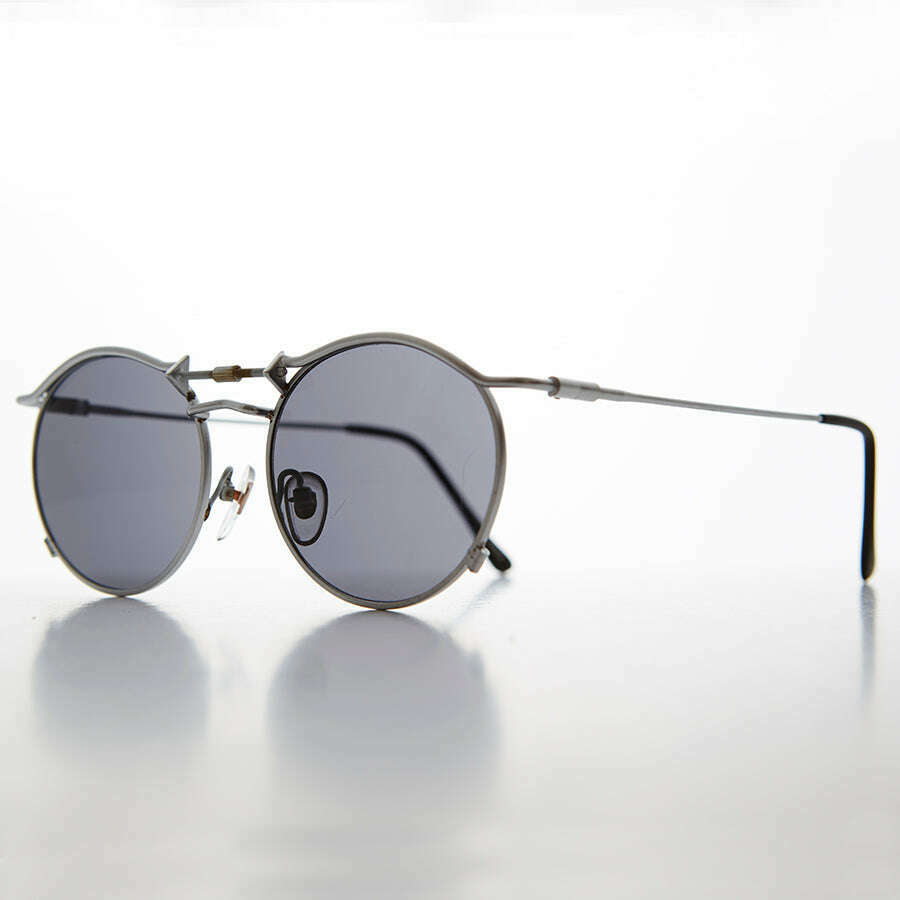 Round 90s Goth Vintage Sunglass - Mackaveli