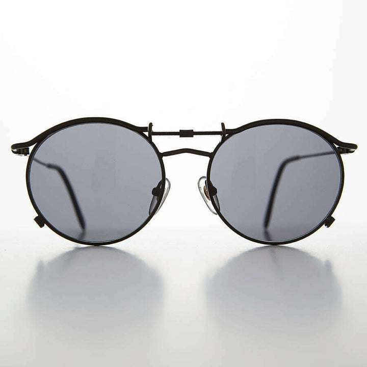 Round 90s Goth Vintage Sunglass - Mackaveli