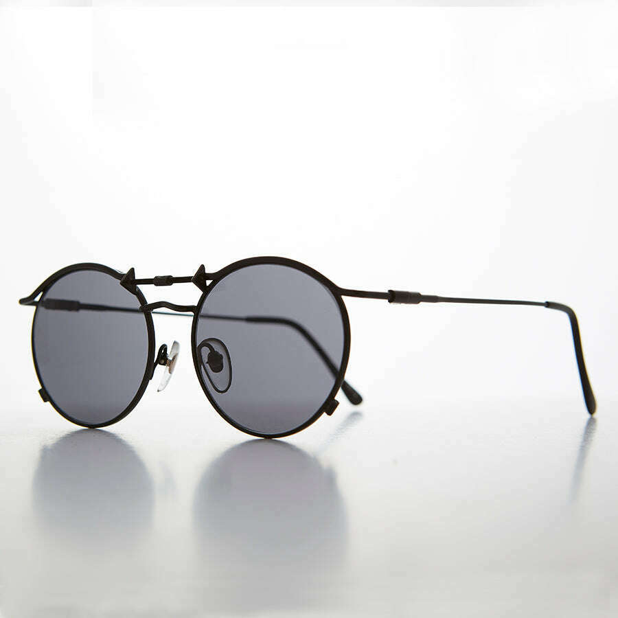 Round 90s Goth Vintage Sunglass - Mackaveli