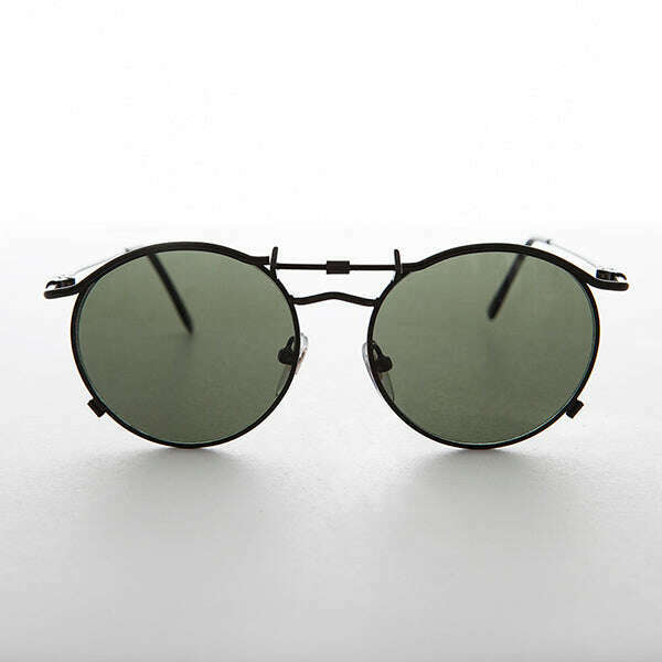 Round 90s Goth Vintage Sunglass - Mackaveli