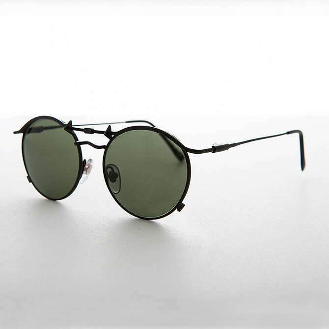 Round 90s Goth Vintage Sunglass - Mackaveli