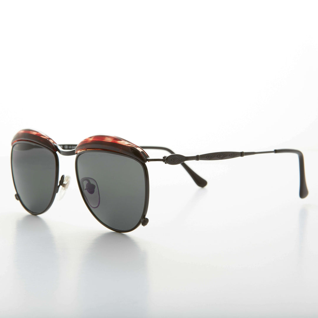 Round Art Deco Metal Victorian Vintage Sunglass - Tricia