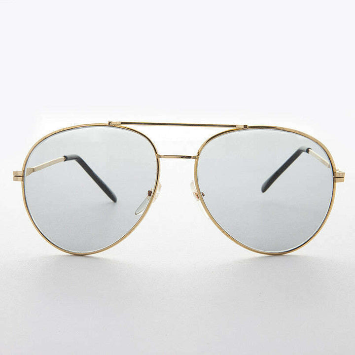 Round Aviator Sunglass with Transition Corning Glass Lens - Bermuda