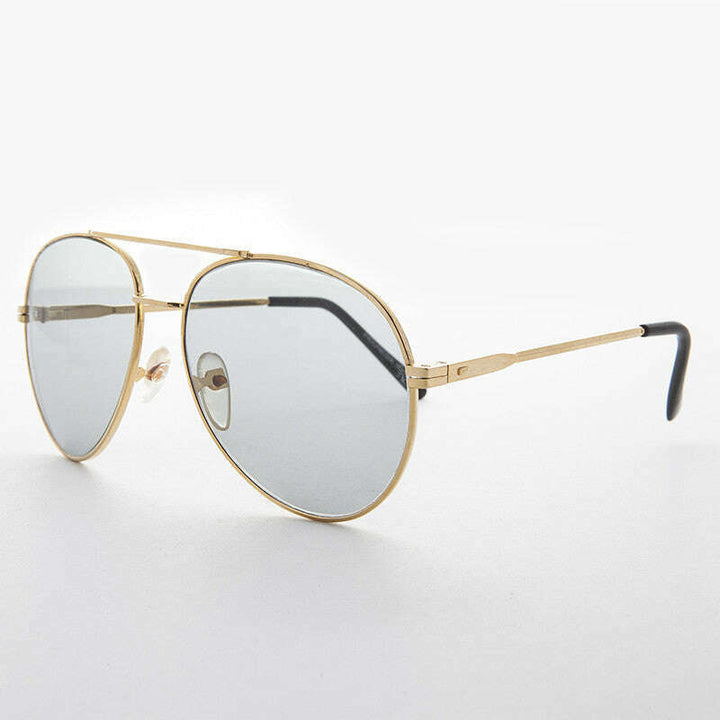 Round Aviator Sunglass with Transition Corning Glass Lens - Bermuda