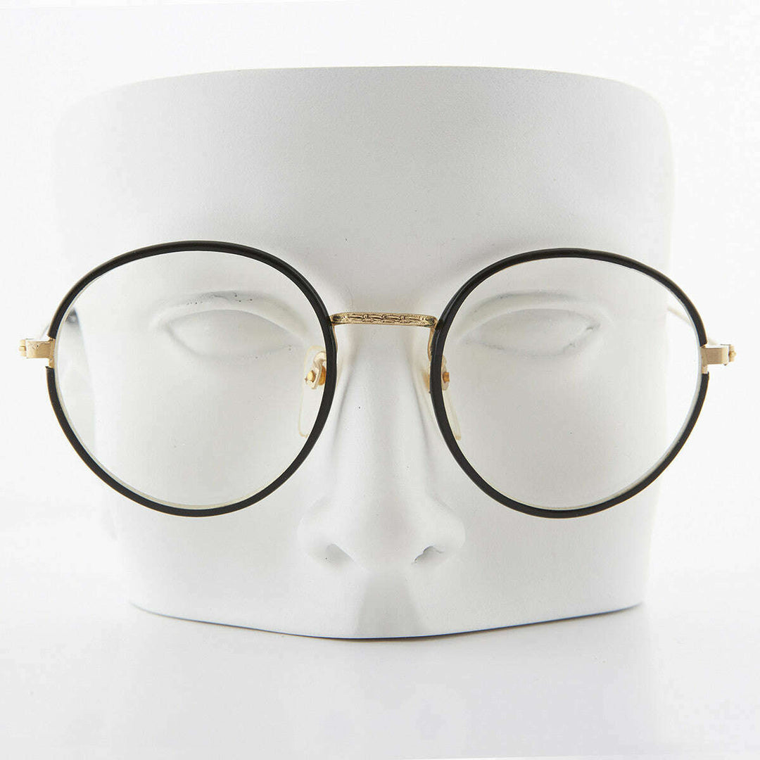 Round Black Preppy Polo Style Clear Lens Glasses - Einstein 2