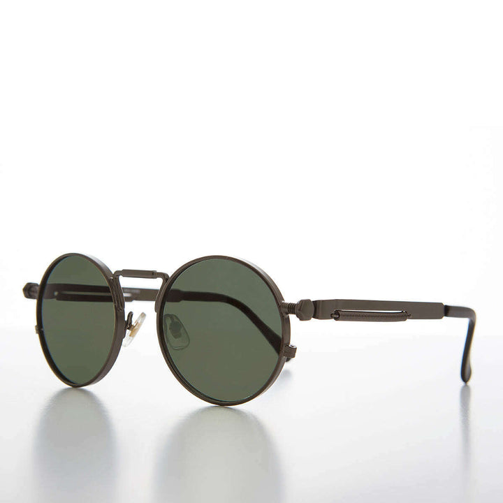 Round Gunmetal Metal Goth Steampunk Sunglass - Ivan 5