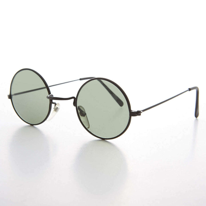 Round Hippie Vintage Sunglass with Glass Lens - Johnny