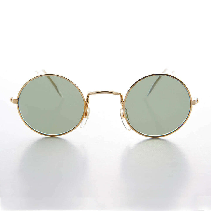 Round Hippie Vintage Sunglass with Glass Lens - Johnny
