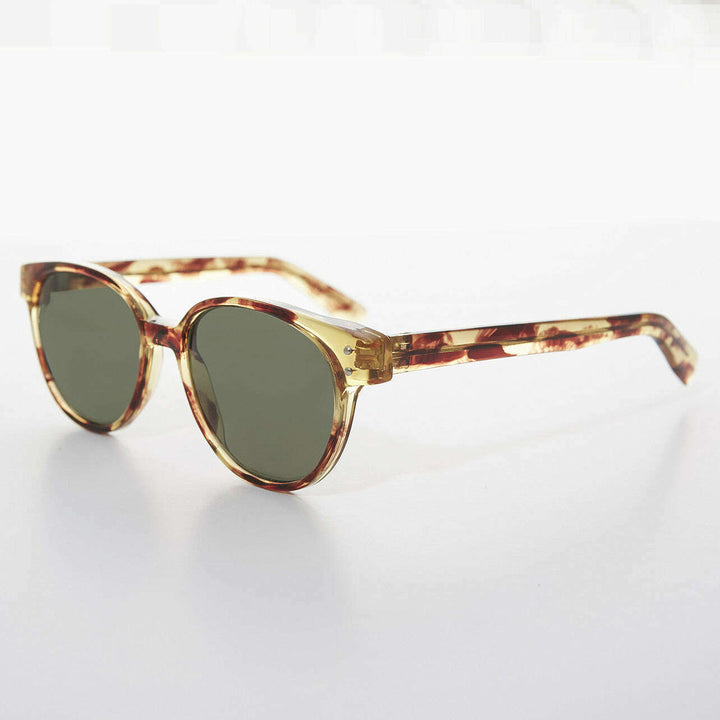 Round Horn Rim Cat Eye Women's Vintage Sunglass - Jackson