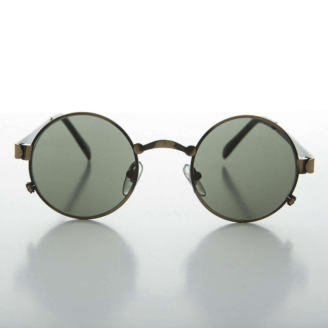 Round Metal Industrial Vintage Sunglass - Spike