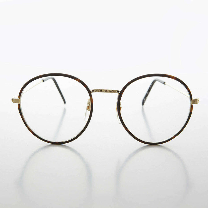 Round Preppy Polo Style Clear Lens Tortoise Vintage Glasses - Einstein