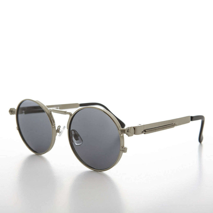 Round Silver Goth Steampunk Sunglass - Ivan 1