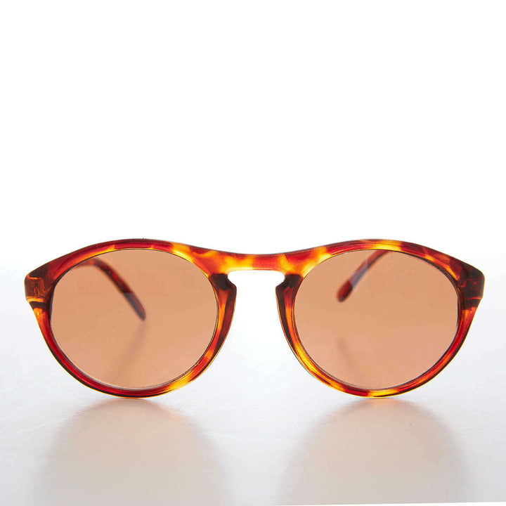 Round Sporty Vintage Sunglass With Copper Lens - Sinclair
