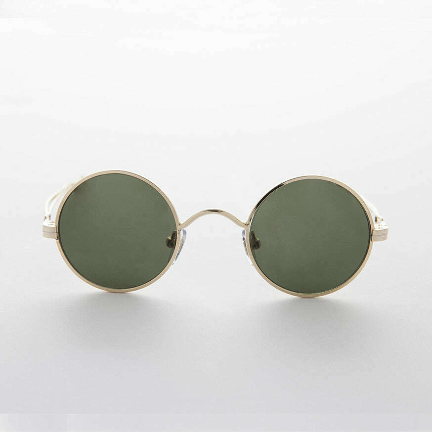 Round Steampunk Vintage Sunglass with Adjustable Temples - Swazi