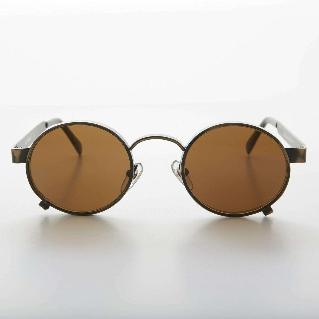 Round Steampunk Vintage Thick Rim Sunglass - Rankin
