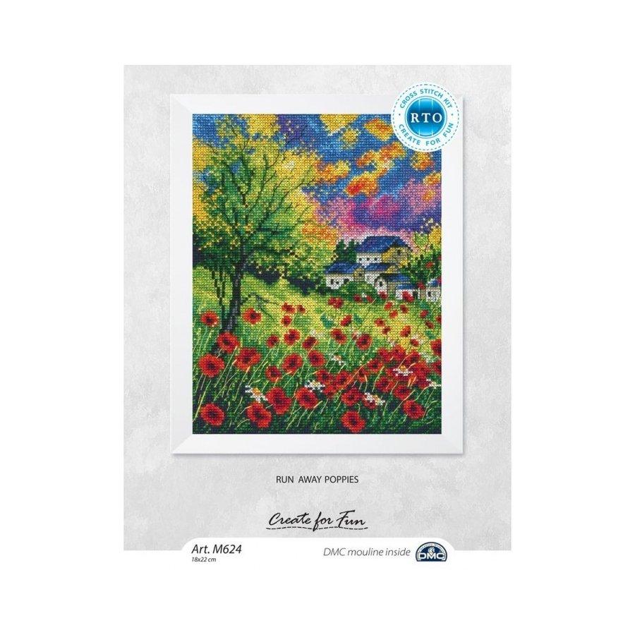 Run away poppies M624 Counted Cross Stitch Kit