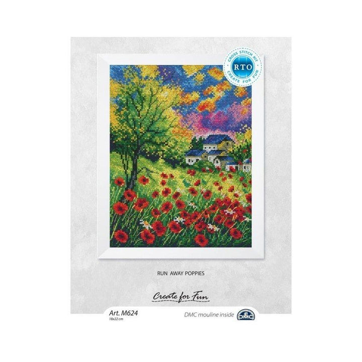 Run away poppies M624 Counted Cross Stitch Kit