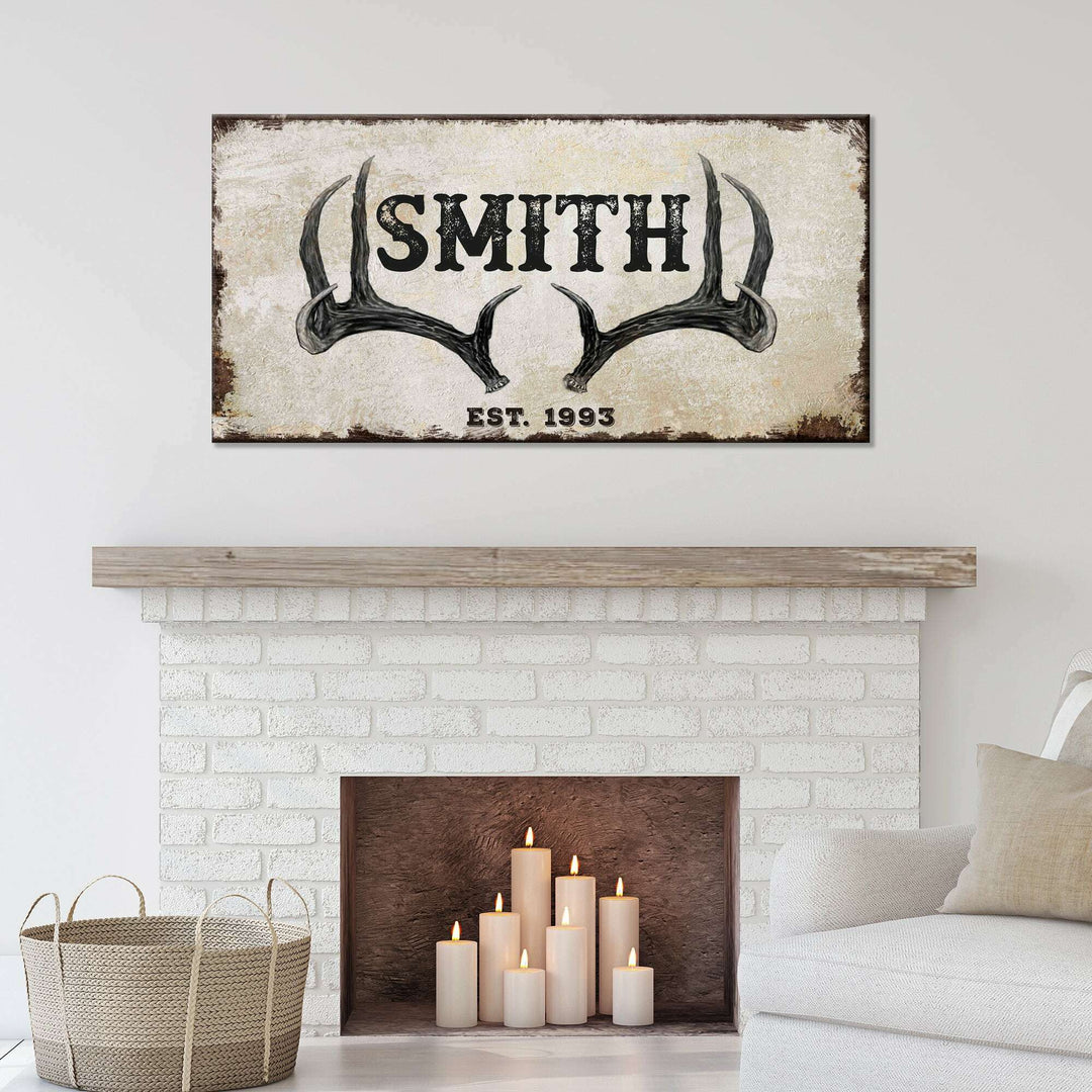 Rustic Family Antler Sign II