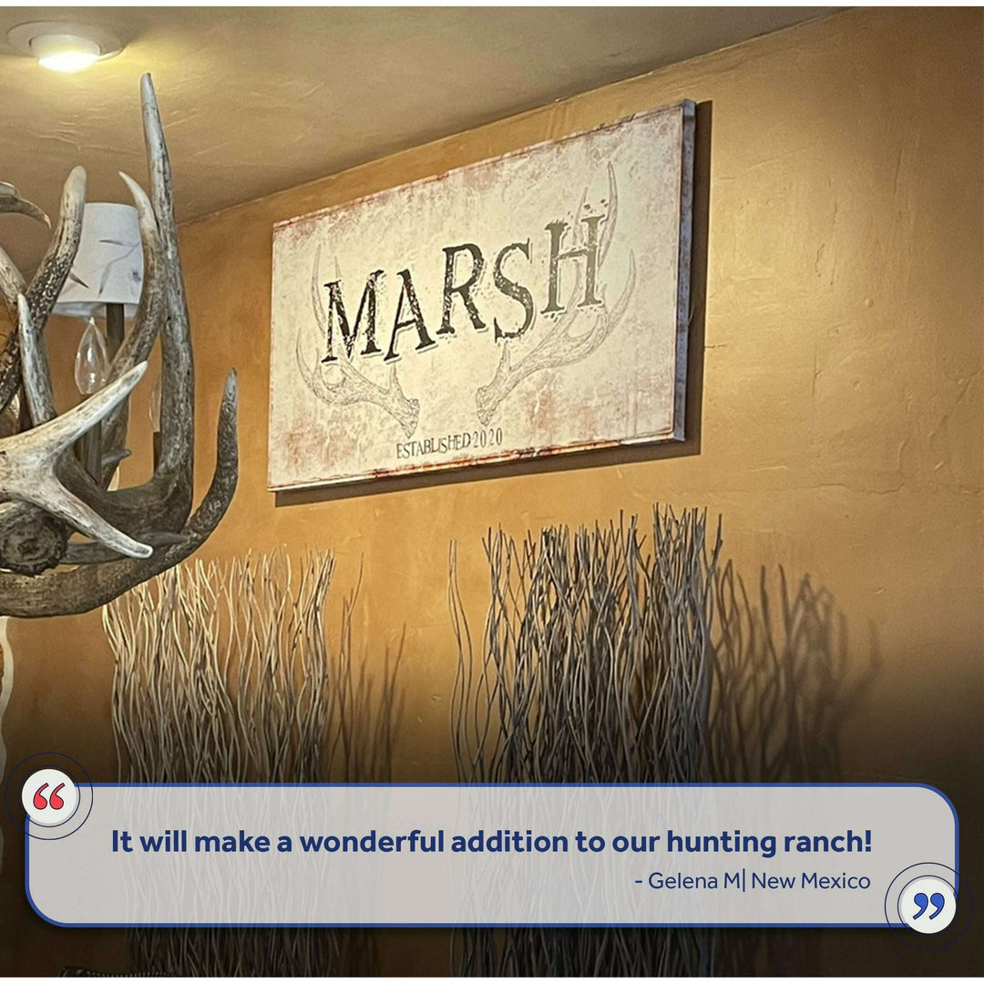 Rustic Family Antler Sign