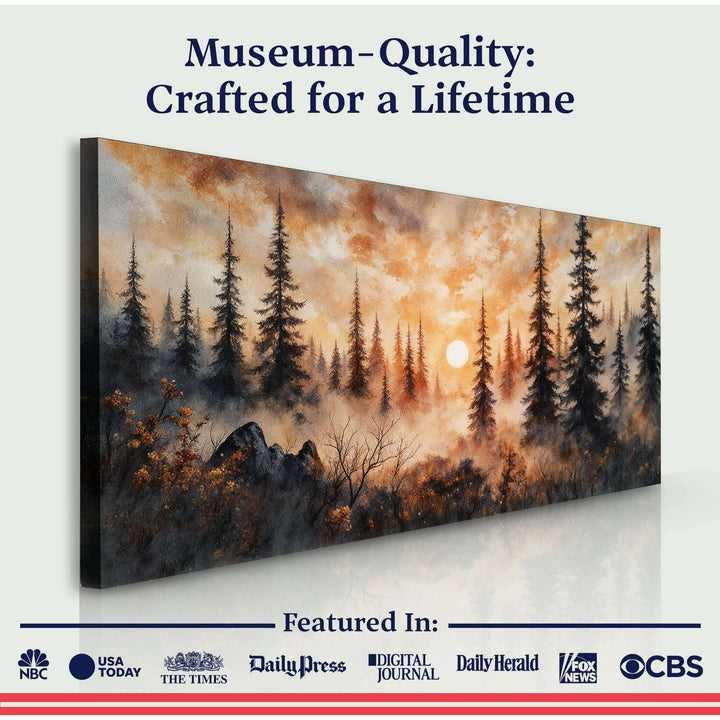 Rustic Forest Sunset Wall Art