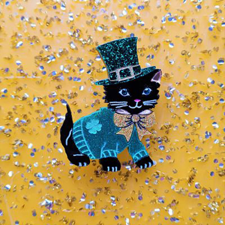 Saint Patrick's Kitty Brooch by Cherryloco Jewellery 3