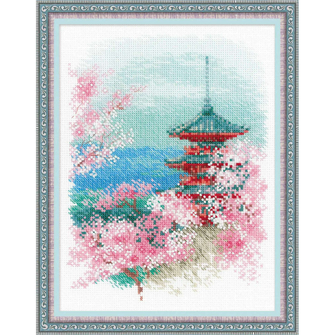 Sakura. Pagoda R1743 Counted Cross Stitch Kit
